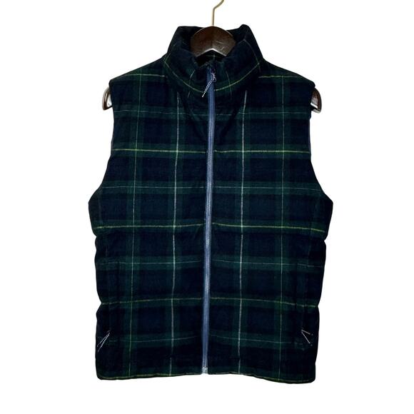 Vineyard Vines Performance Green Plaid Tartan Puffer Full Vest Men's S Preppy - Picture 1 of 12